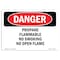 Signmission OSHA Sign, 10" Height, 14" Width, Aluminum, Propane Flammable No Smoking No Open Flame, Landscape OS-DS-A-1014-L-2358 - alternate 1